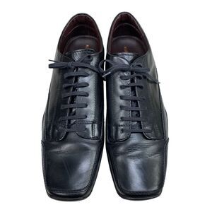 Kurt Geiger Men’s Black Leather Square Toe Lace-Up Loafers Size 43 (US 9.5)